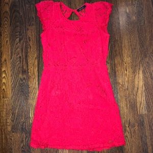 Kaitlyn red lace dress
